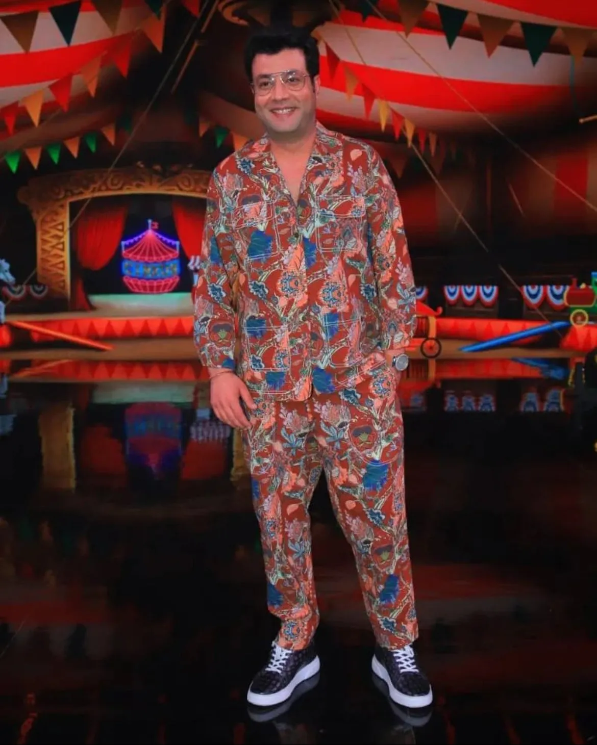 Varun Sharma In Our Elijah - Maroon & Multi Print Shacket Set