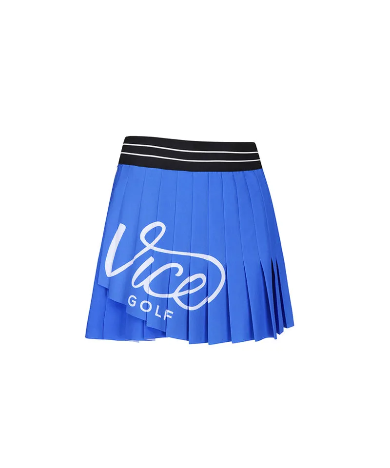 Vice Golf Atelier Women's Big Logo Pleat Skirt - Blue