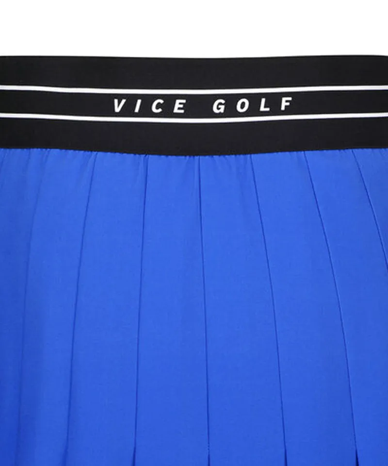 Vice Golf Atelier Women's Big Logo Pleat Skirt - Blue