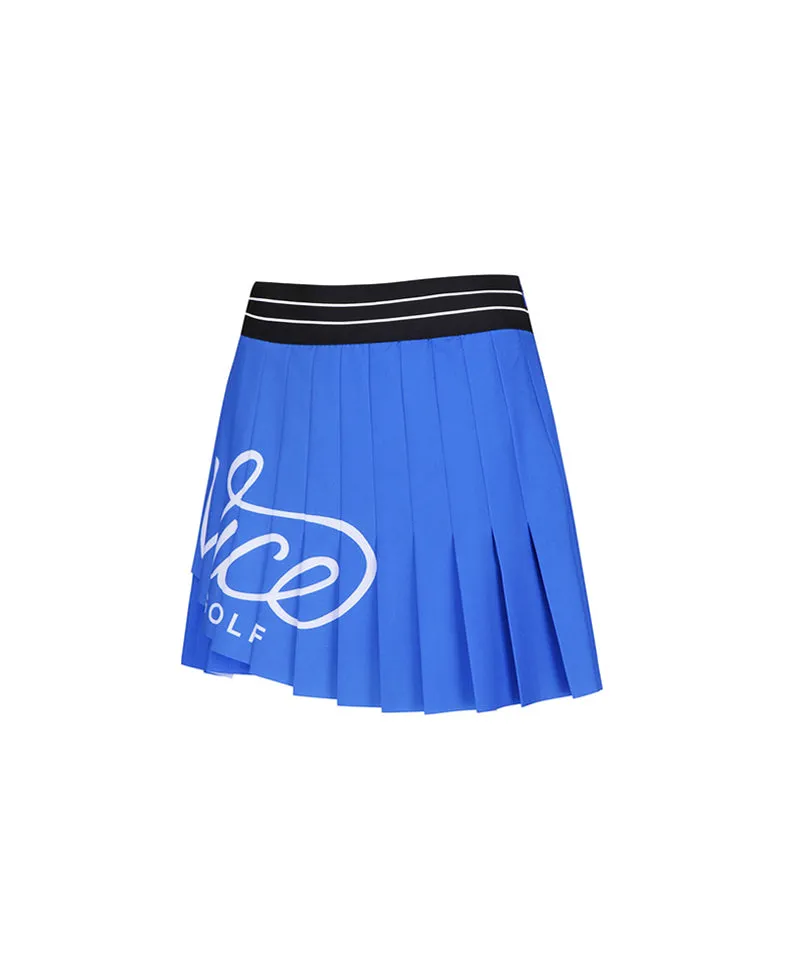 Vice Golf Atelier Women's Big Logo Pleat Skirt - Blue