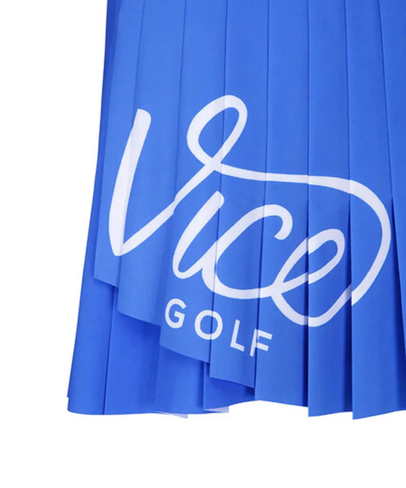 Vice Golf Atelier Women's Big Logo Pleat Skirt - Blue