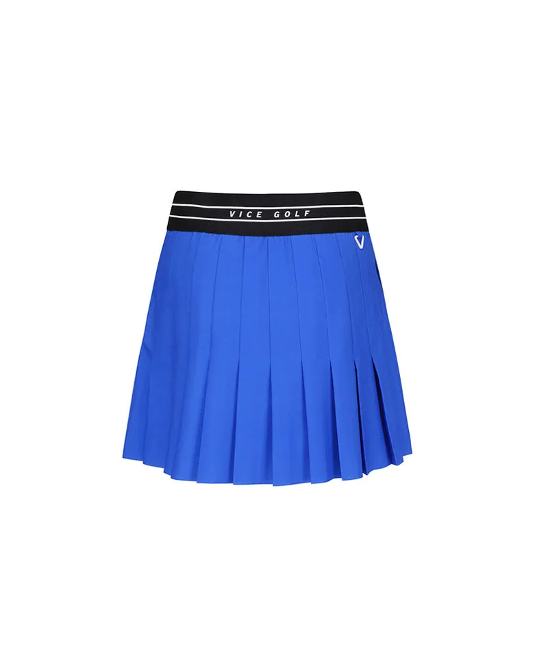 Vice Golf Atelier Women's Big Logo Pleat Skirt - Blue