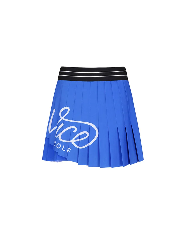Vice Golf Atelier Women's Big Logo Pleat Skirt - Blue