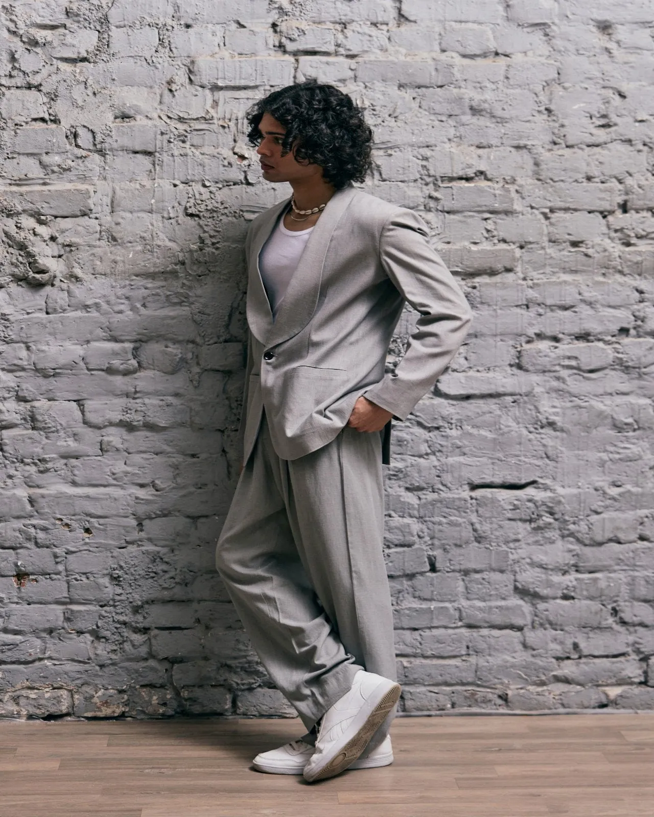 Vicky Kaushal in Rufaro- Grey Linen Jacket