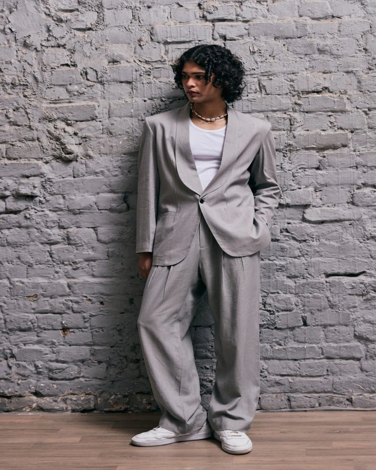 Vicky Kaushal in Rufaro- Grey Linen Jacket