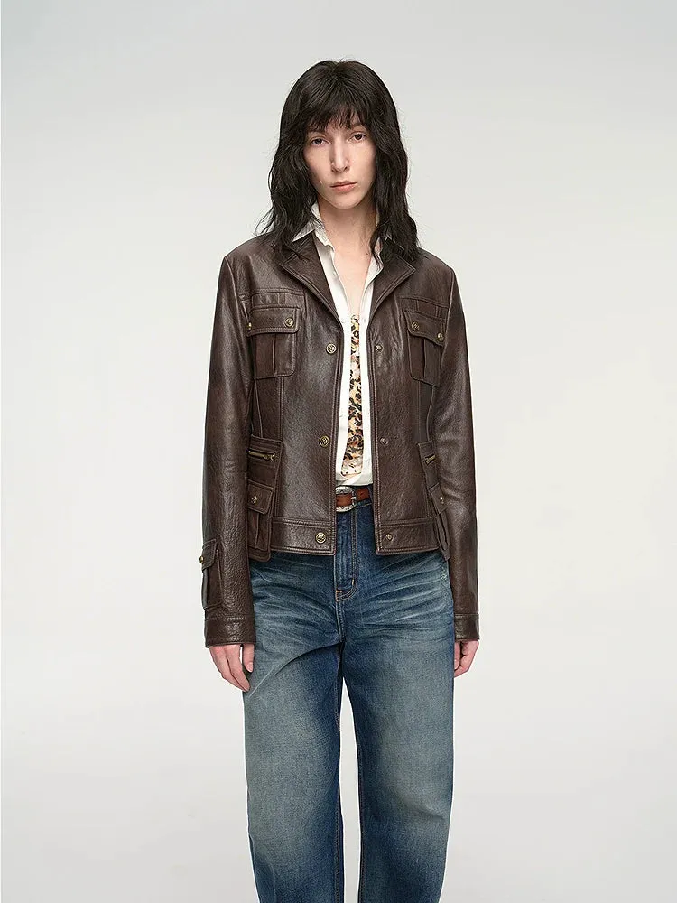 Waxed Sheepskin Utility Jacket
