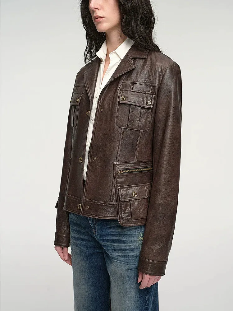 Waxed Sheepskin Utility Jacket