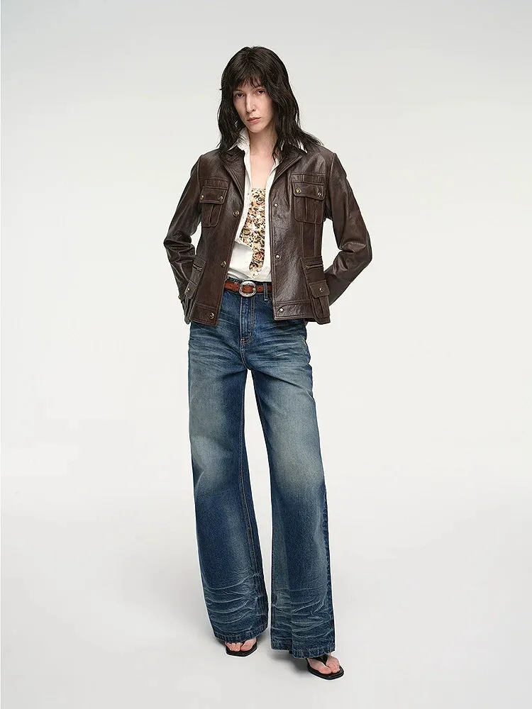 Waxed Sheepskin Utility Jacket