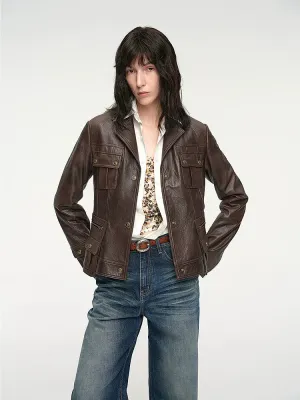Waxed Sheepskin Utility Jacket