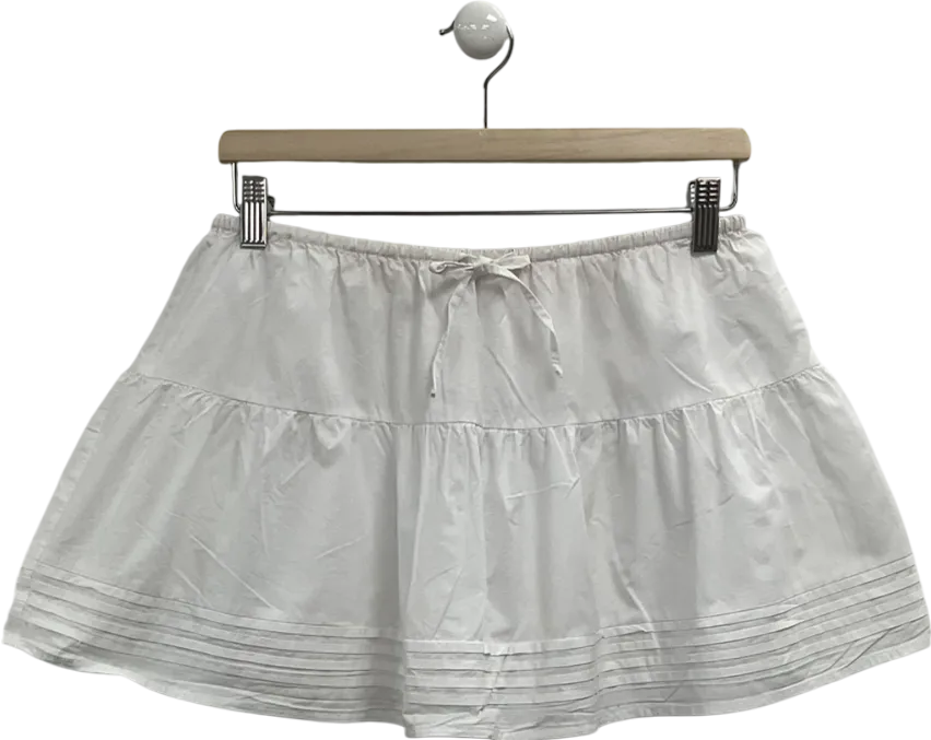 White Fox White Cotton Mini Skirt UK M