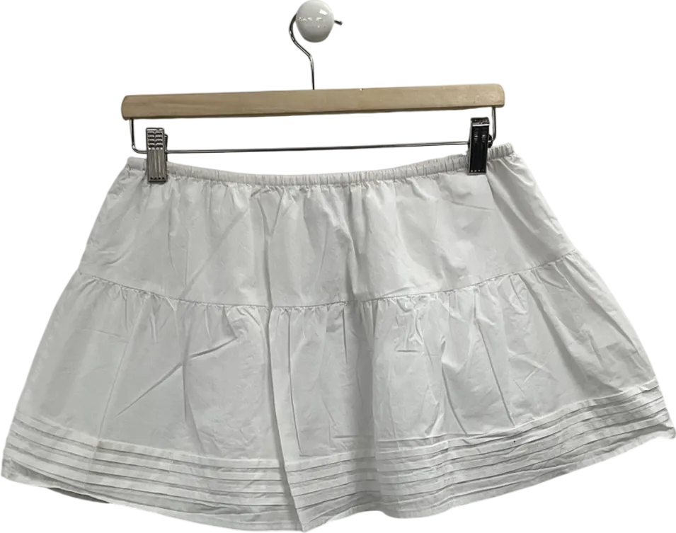 White Fox White Cotton Mini Skirt UK M