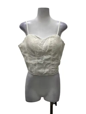 White Lace Embroidered Padded Top
