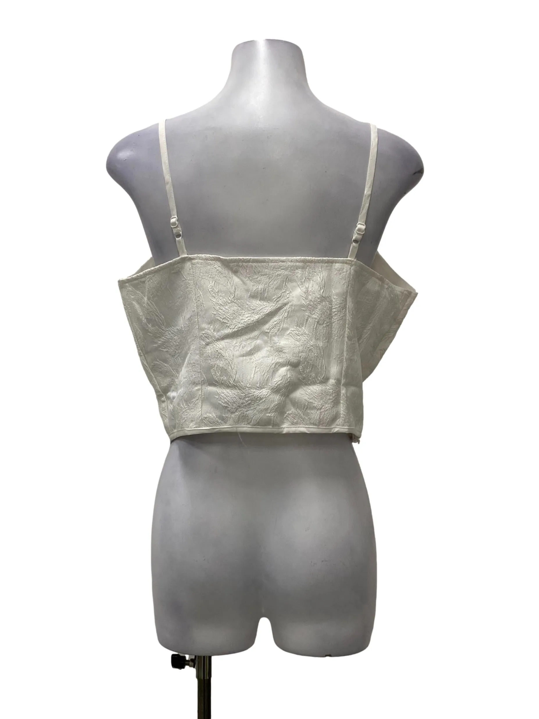 White Lace Embroidered Padded Top