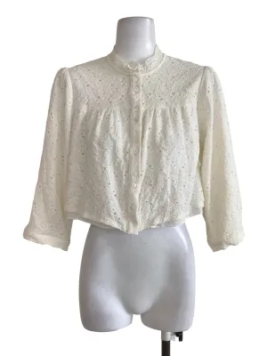 White Lace Longsleeve Crop Top
