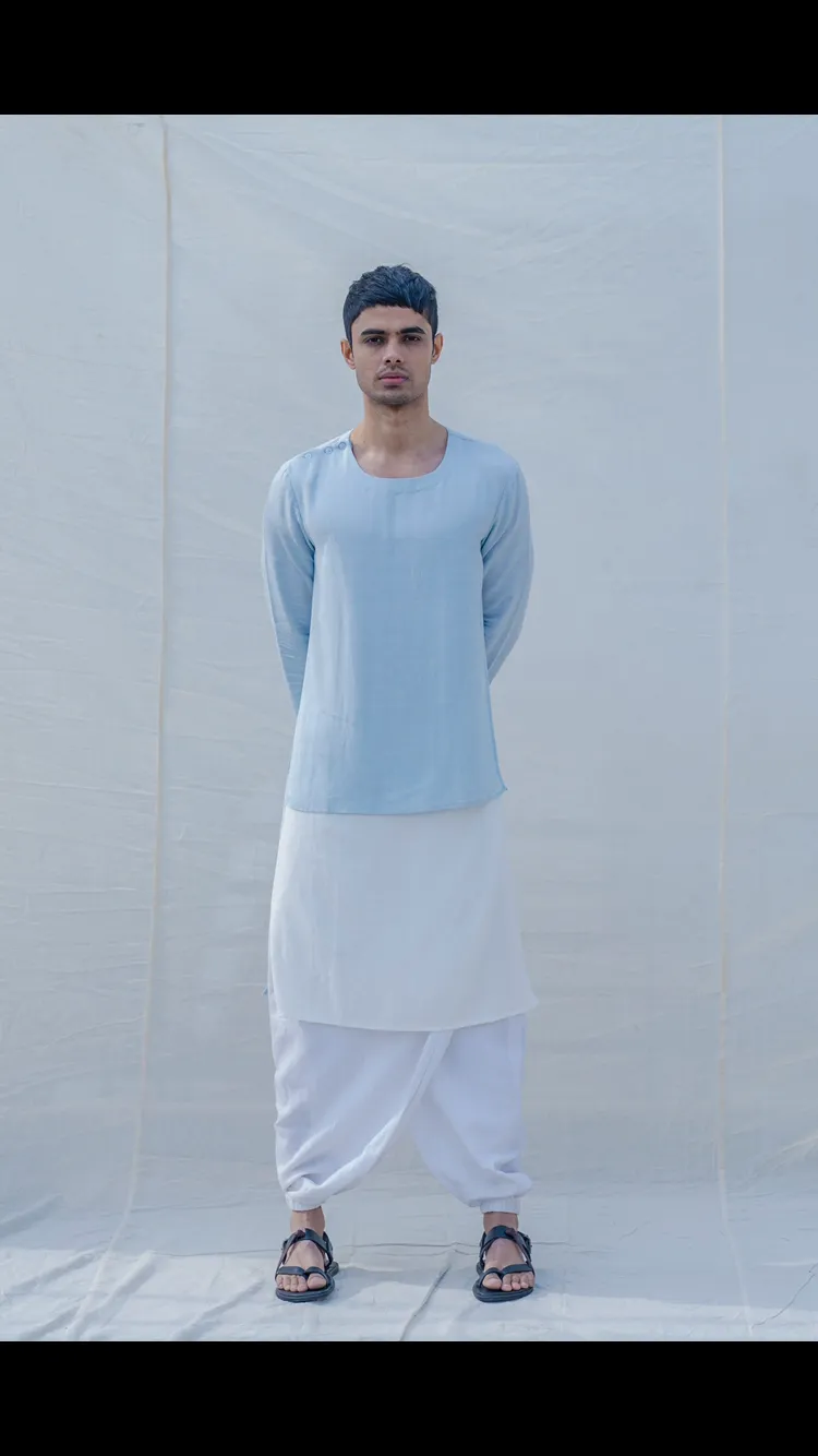 White Overlap Dhoti Pants