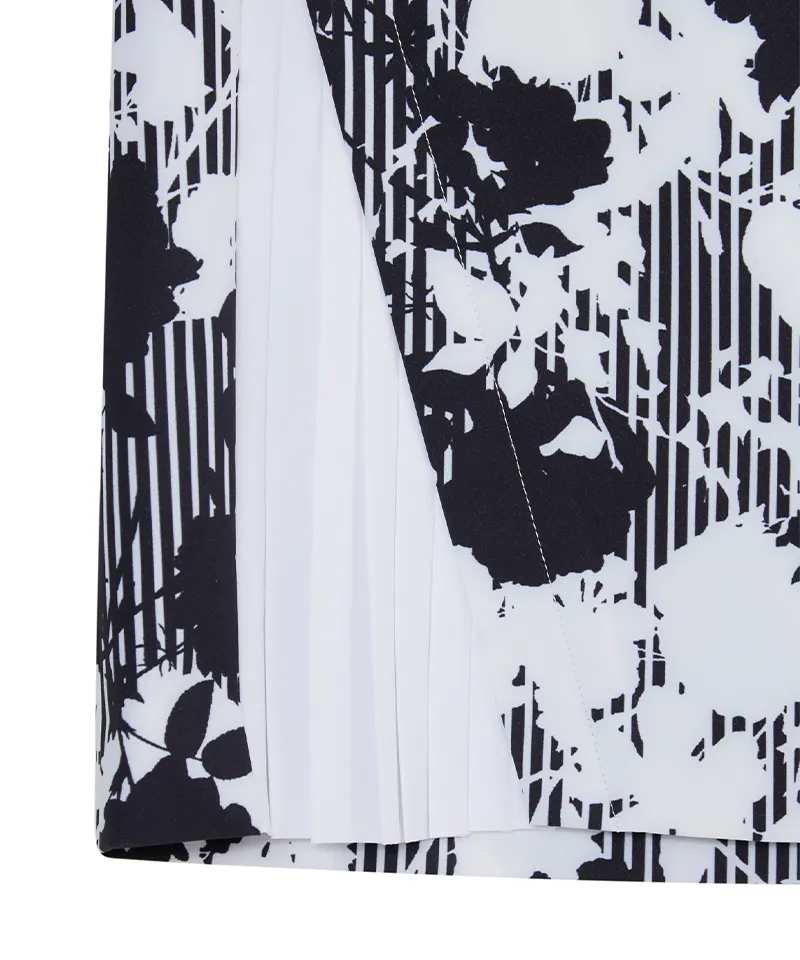 WideAngle: TO Flower Partial Pleated Culotte - Black