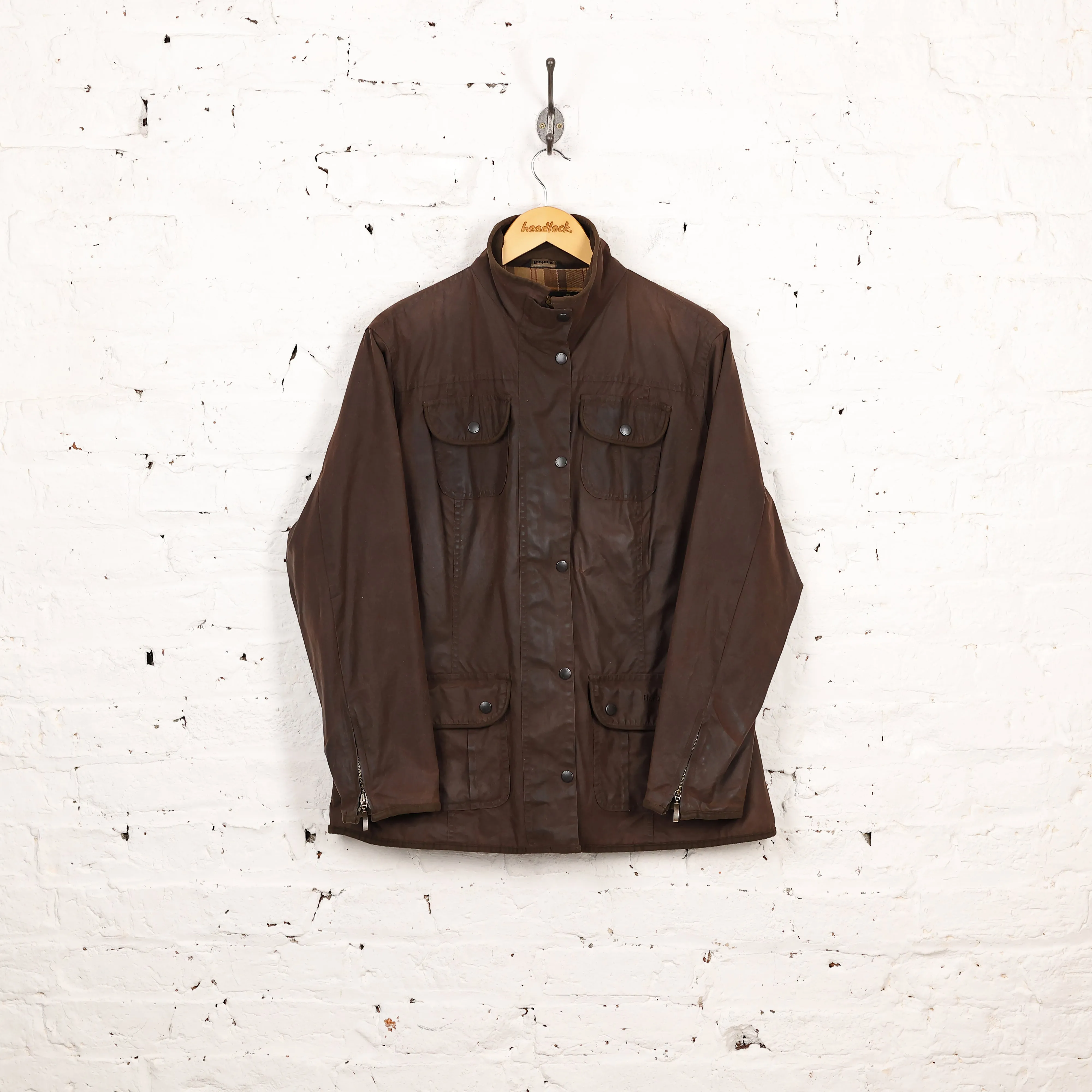 Women's Barbour Wax Utility Jacket - Brown - Women's XL