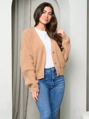 WOMEN'S LONG SLEEVE BUTTON UP SWEATER