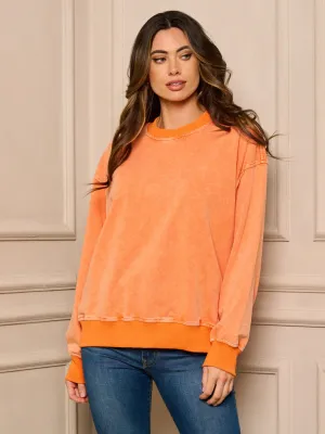 WOMEN'S LONG SLEEVE WASHED TOP
