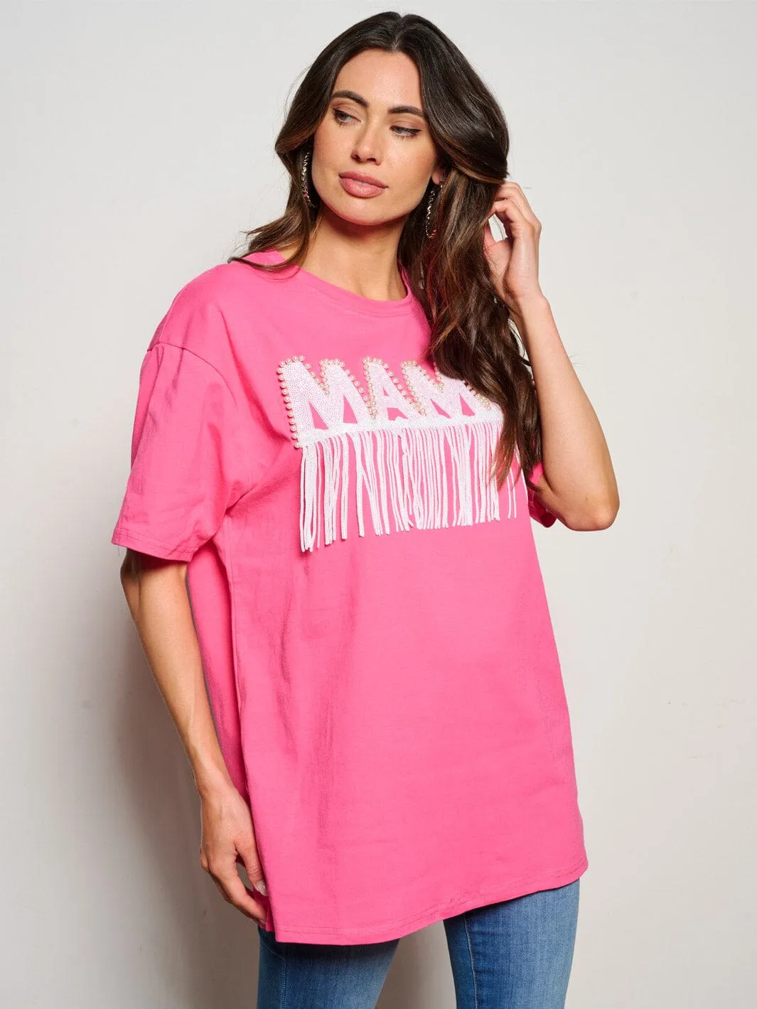 WOMEN'S SHORT SLEEVE MAMA GRAPHIC TOP