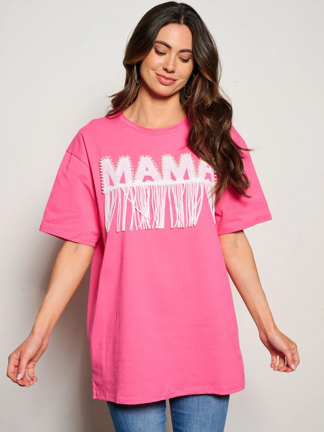 WOMEN'S SHORT SLEEVE MAMA GRAPHIC TOP
