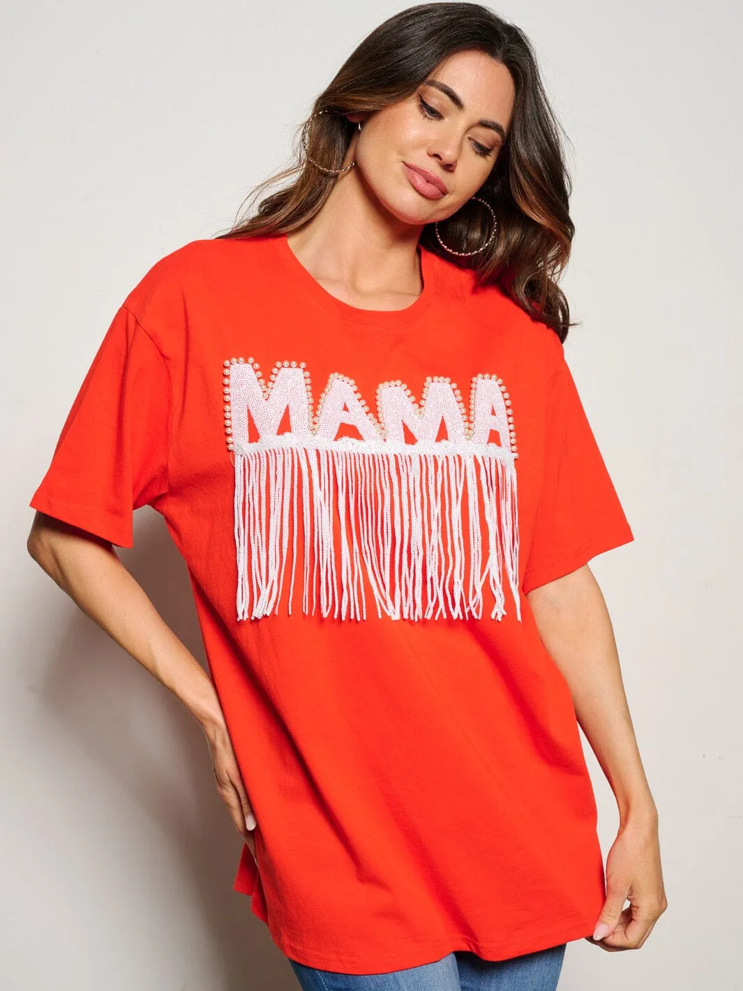 WOMEN'S SHORT SLEEVE MAMA GRAPHIC TOP