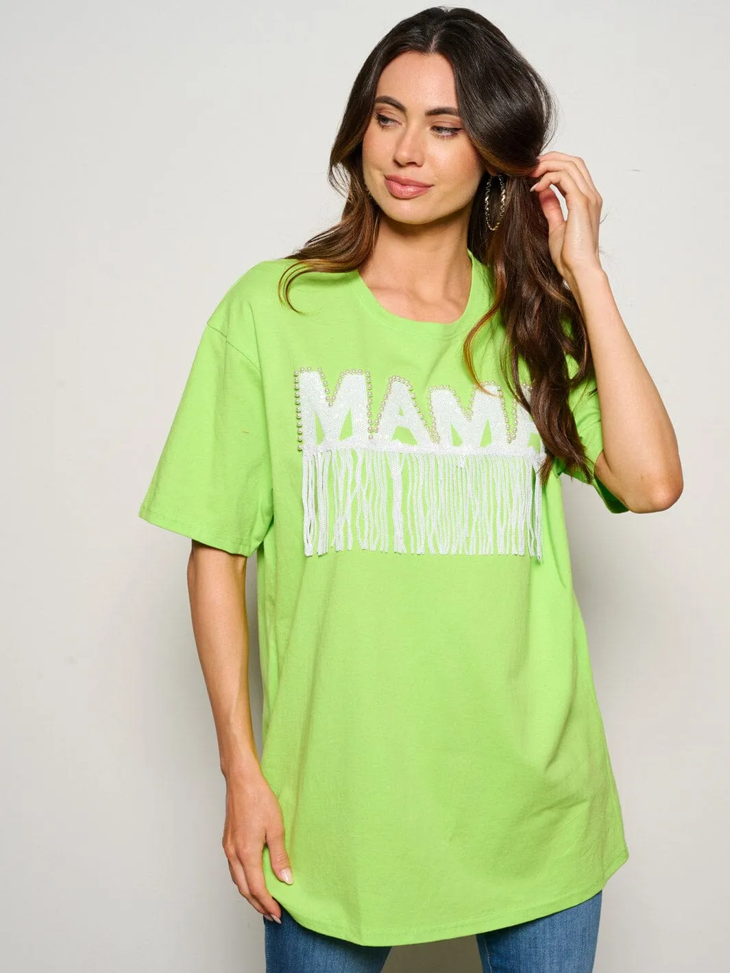WOMEN'S SHORT SLEEVE MAMA GRAPHIC TOP