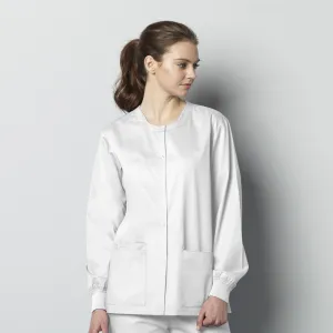 Wonderwink Wonderwork Unisex Snap Front Scrub Jacket, White