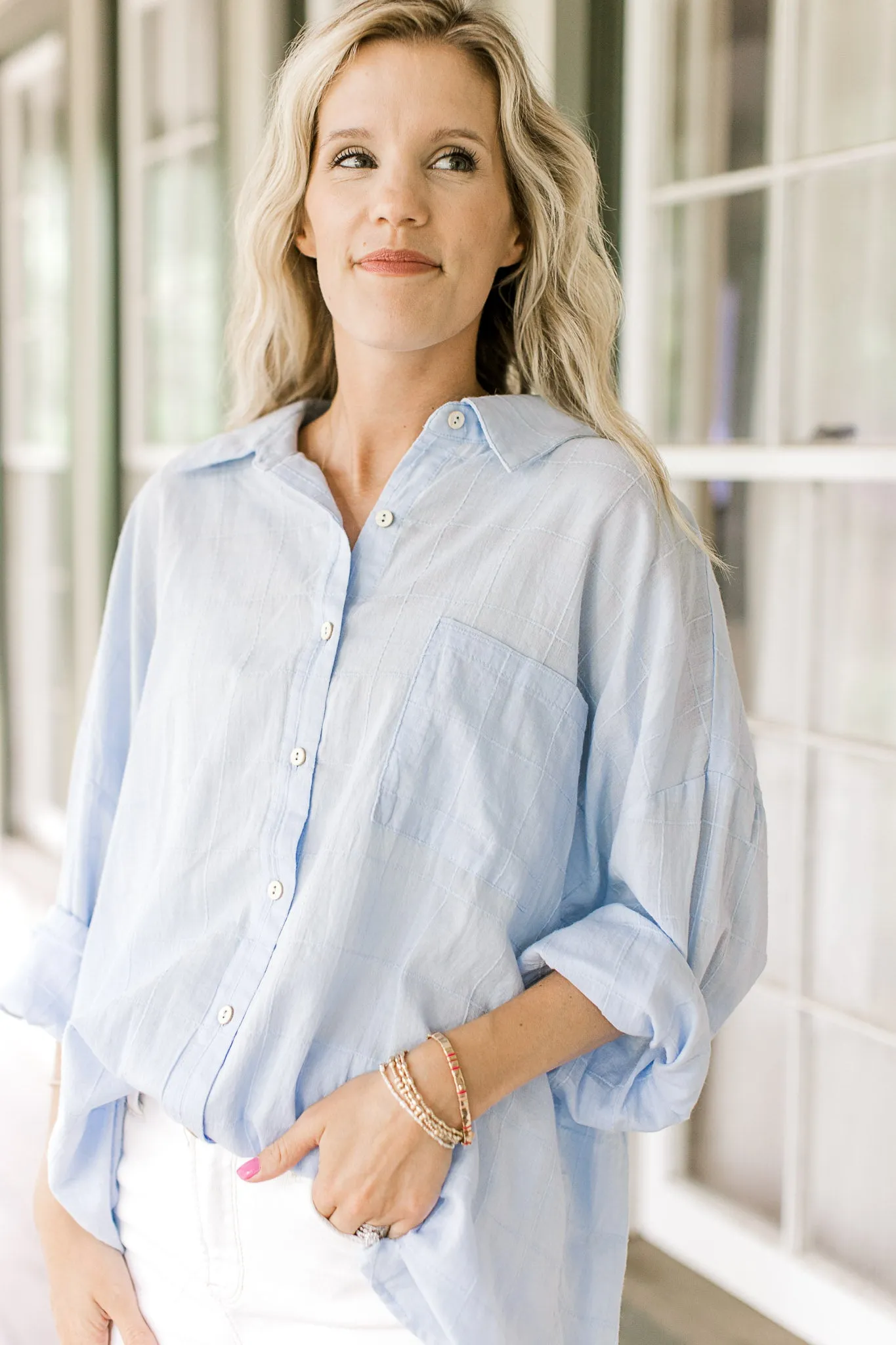 XZ Cool Lake Button Down Top