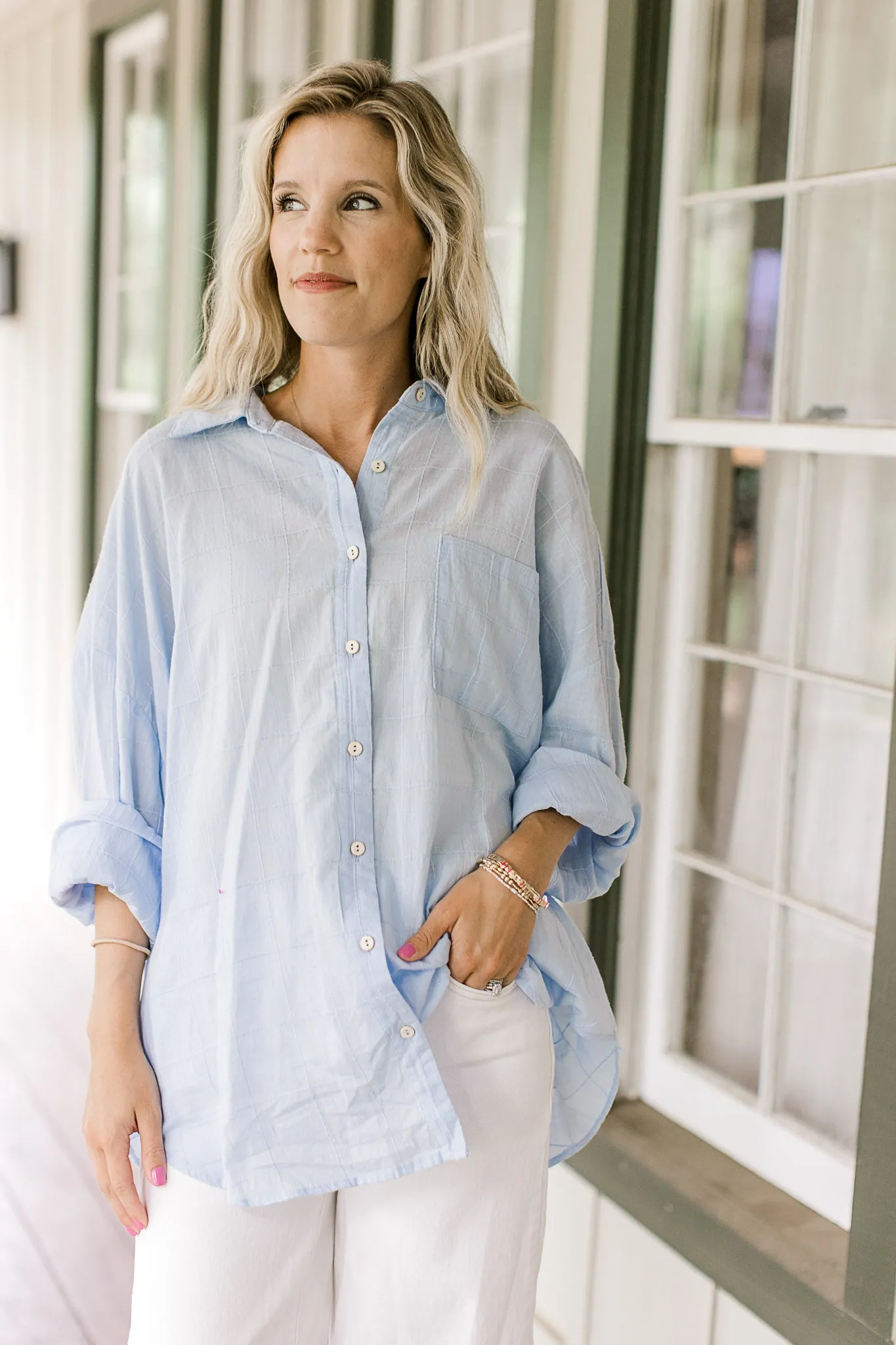 XZ Cool Lake Button Down Top