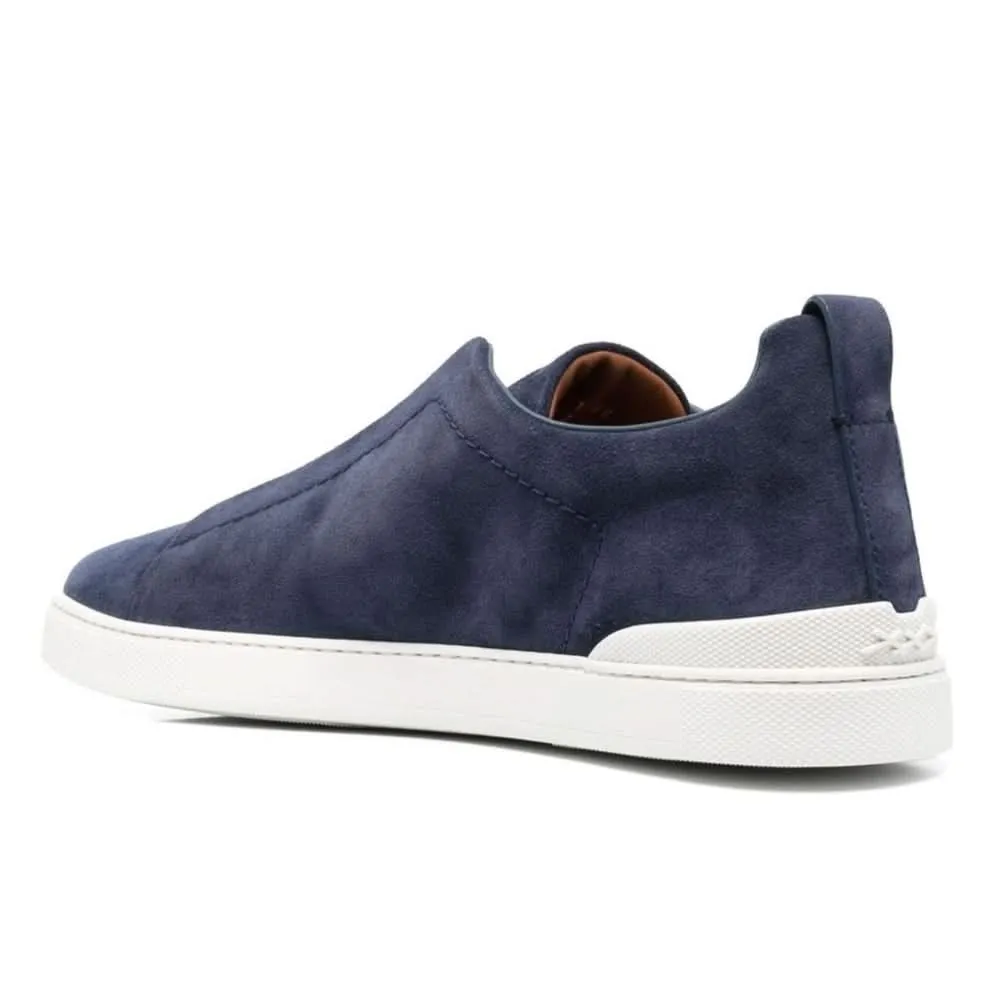 Zegna slip-on suede sneakers "Blue"
