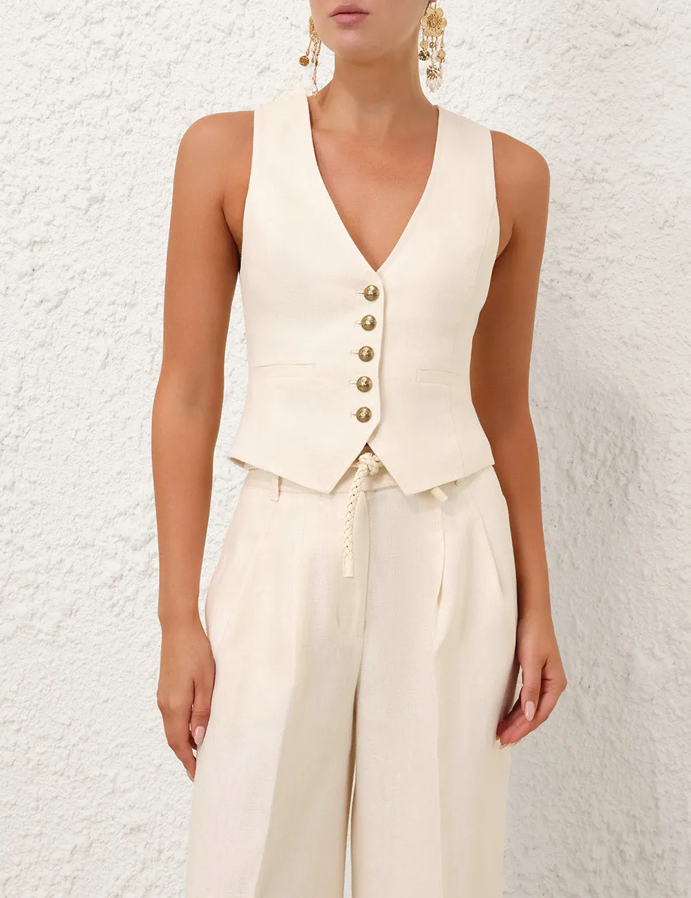ZIMMERMANN Crush Linen Wide Leg Pant
